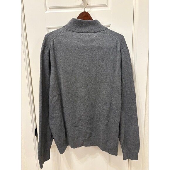 XL Gray Lands’ End Quarter Zip Sweater 100% Supima Cotton - Picture 2 of 3